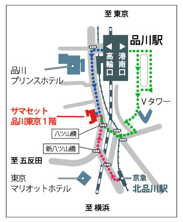 品川駅から城南レディスクリニック品川までの地図